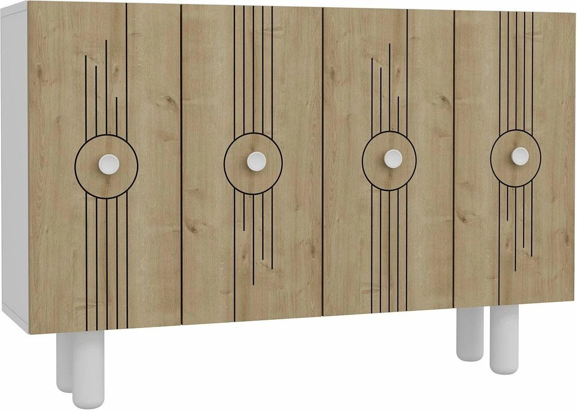 Konsol Skye Decor, Fraud Bohem KM120, e bardhë, lisi sapphire