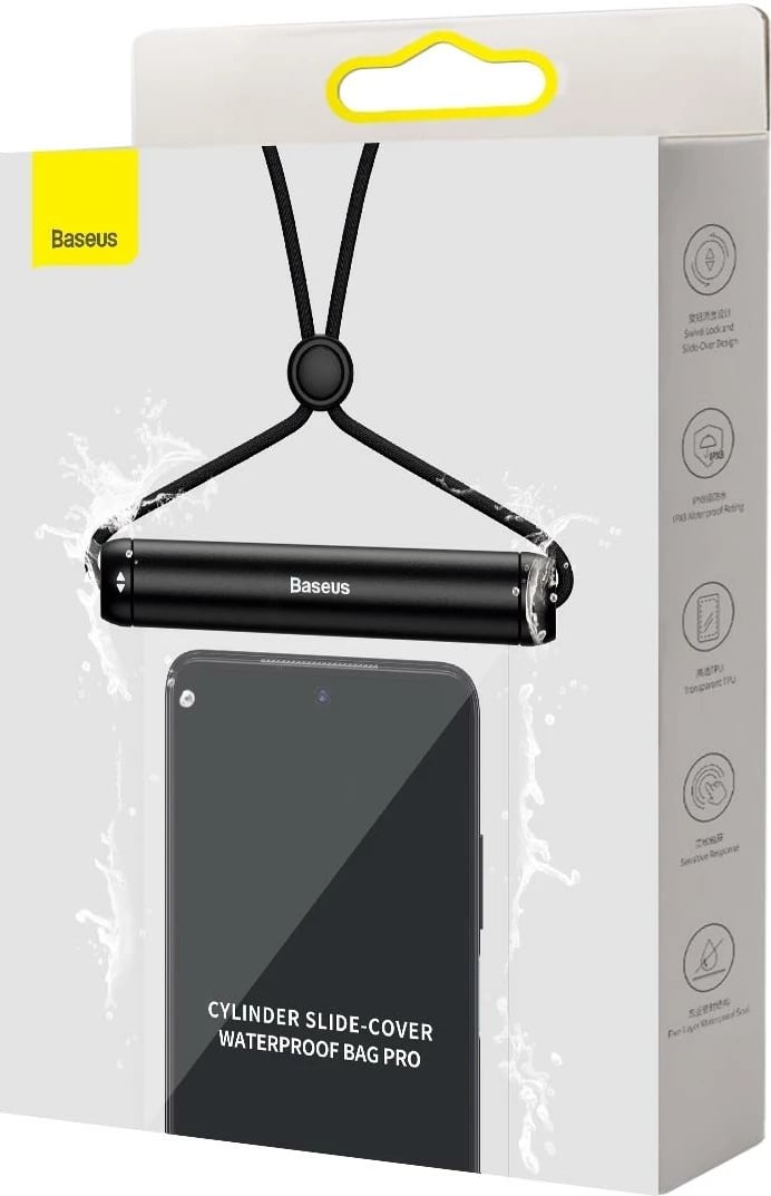 Mbështjellës Baseus FMYT000001 për celular, i papërshkueshëm nga uji, i zi