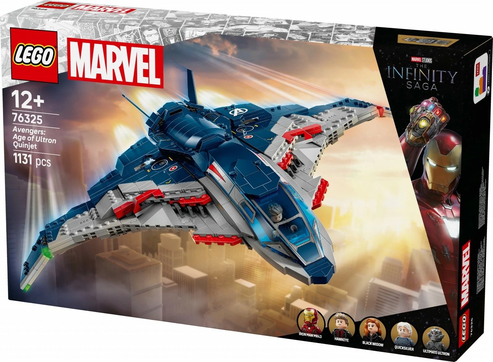Set LEGO Marvel Super Heroes Quinjet 76325, 1131 pjesë, me 5 minifigura