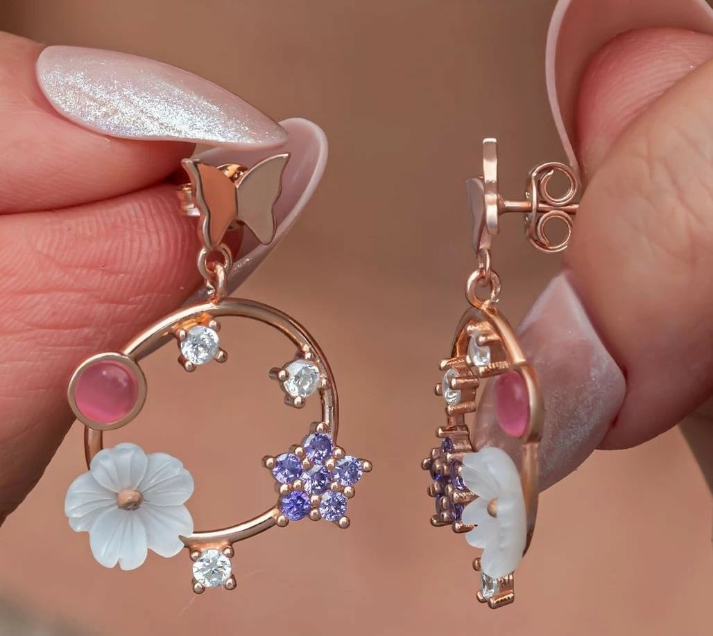 Vathë argjendi Jumeon, rozë gold, NRZ999411 Vathë argjendi Jumeon, rozë gold, NRZ999411