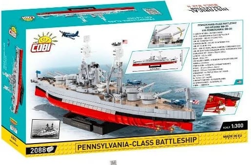 Set blloqesh Cobi Klocki Pennsylvania-Class Battleship Executive Edition, 2088 pjesë, 2-në-1