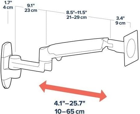 Krah monitori Ergotron LX Wall Mount, 20-34 inç, alumin