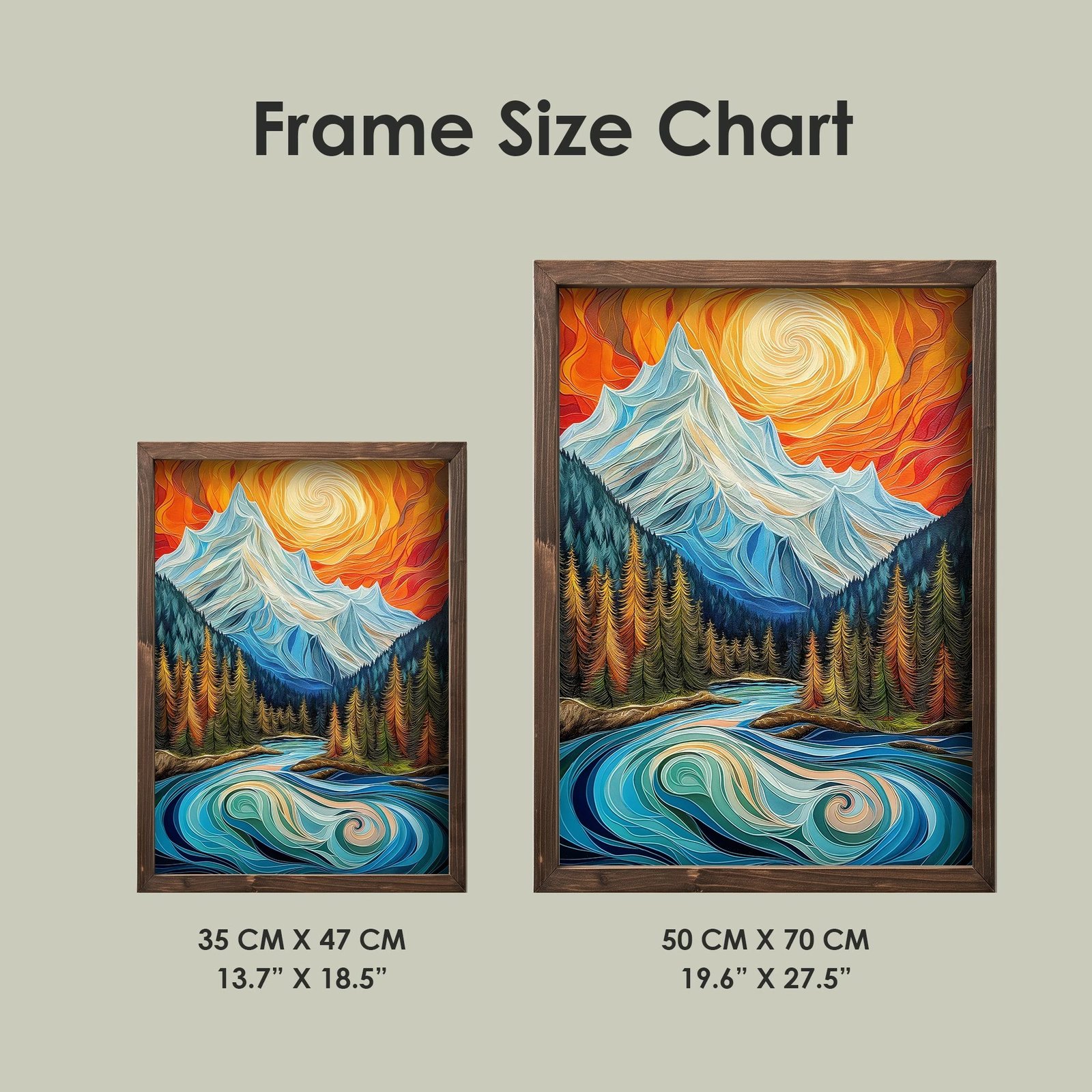 Pikturë dekorative me kornizë MDF, Wallity, TUN108-XL, shumëngjyrëshe, 50x70x3.5cm