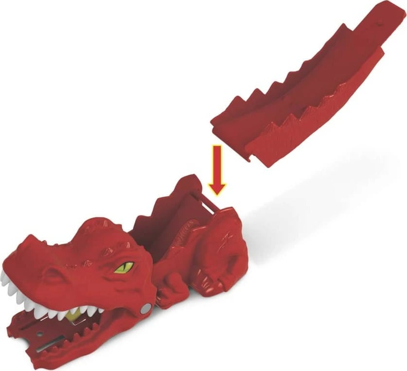 Set lodrash Hot Wheels Dinosaur Launcher GVF41 me makinë 1:64, Kuqe