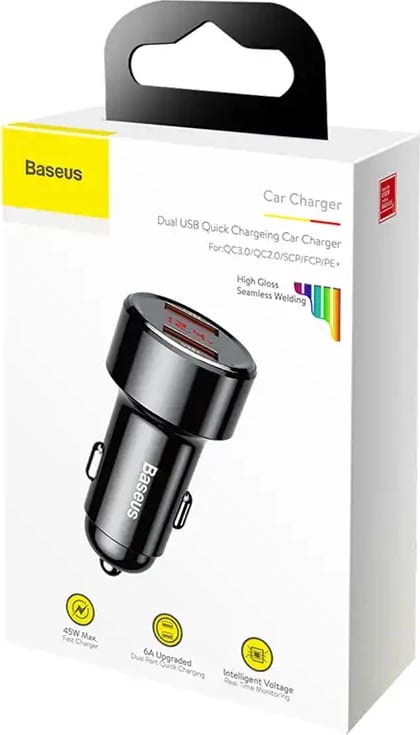 Karikues veture Baseus Magic Series Dual QC, 45W, 2x USB-A, i zi