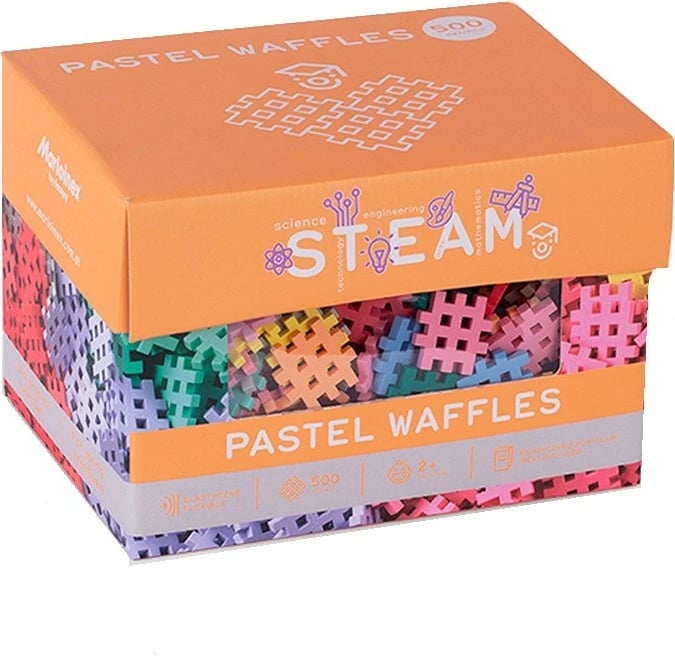 Blloqe ndërtimi Marioinex Waffle Mini Pastel, 500 pjesë, plastikë, shumëngjyrëshe