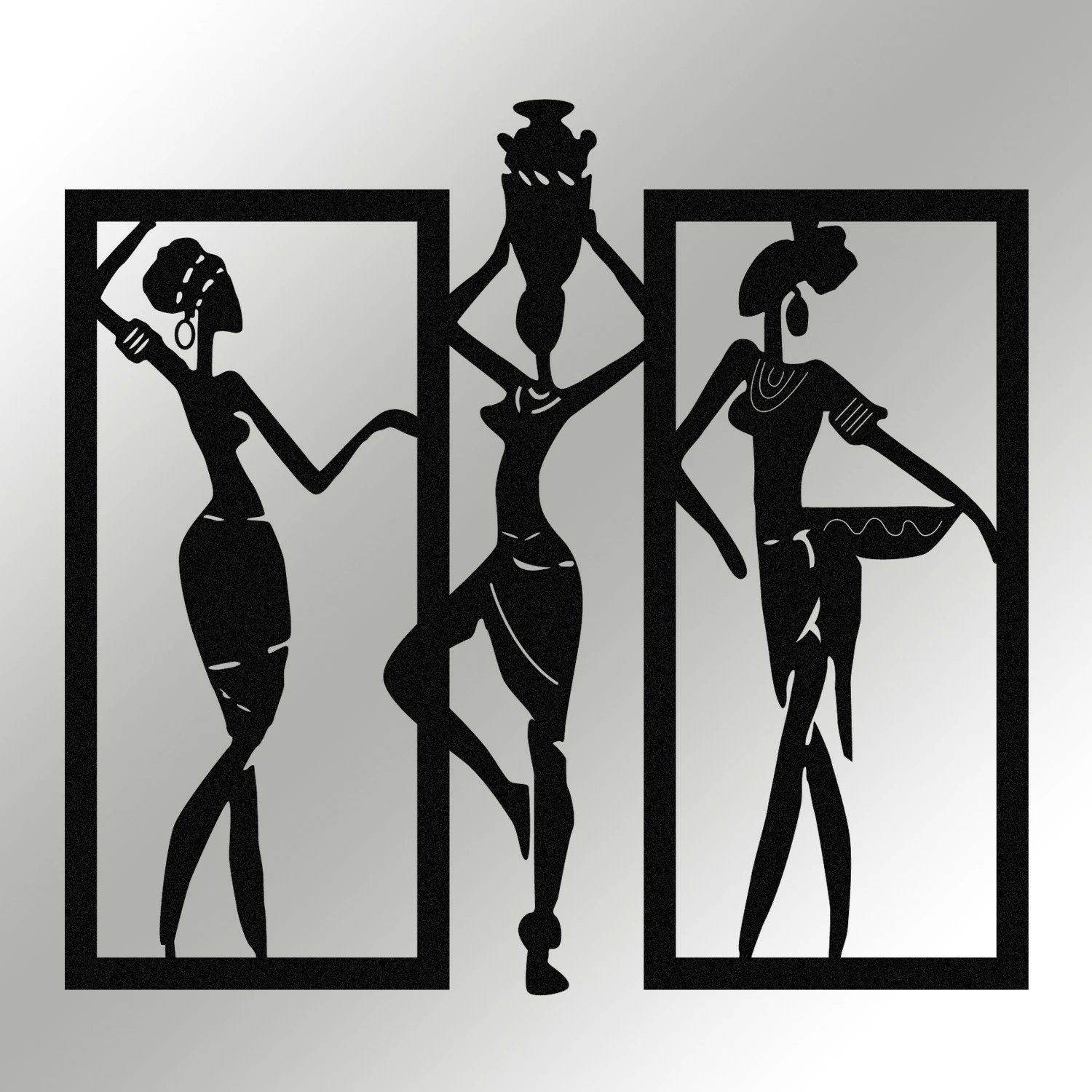 Aksesor dekorativ metalik për mur, Wallity Aurora, M119, ngjyrë e zezë, 71x66cm