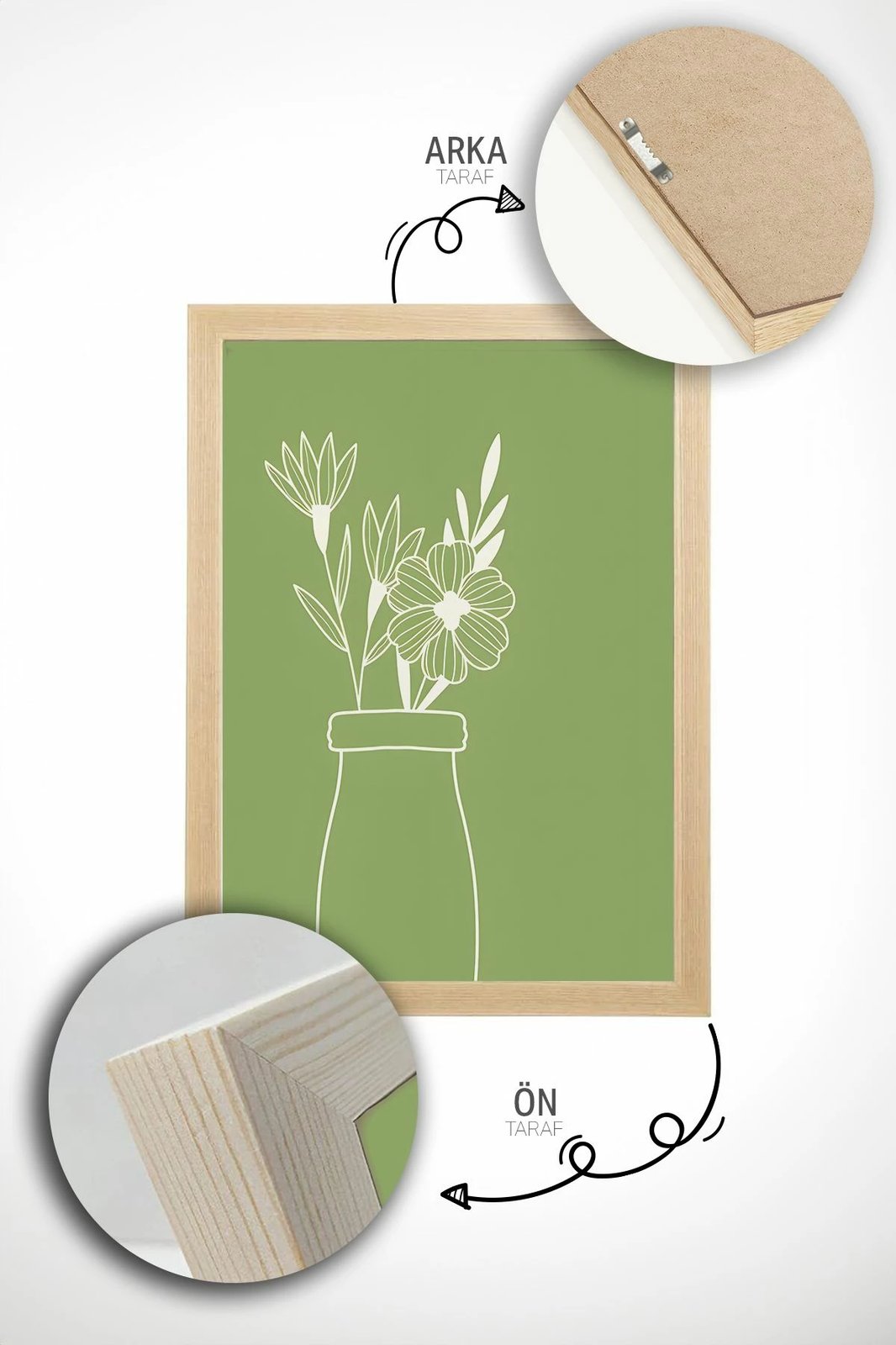 Set pikturash dekorative me kornizë, 3 copë, Wallity, Artvmodel29-Ahsap