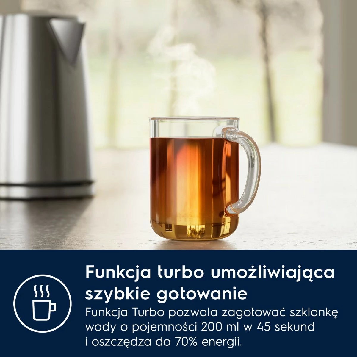 Ujëvalës elektrik pa kabllo, Electrolux E5K1-6ST, 1.7L, 2400W, kontroll temperature, inox