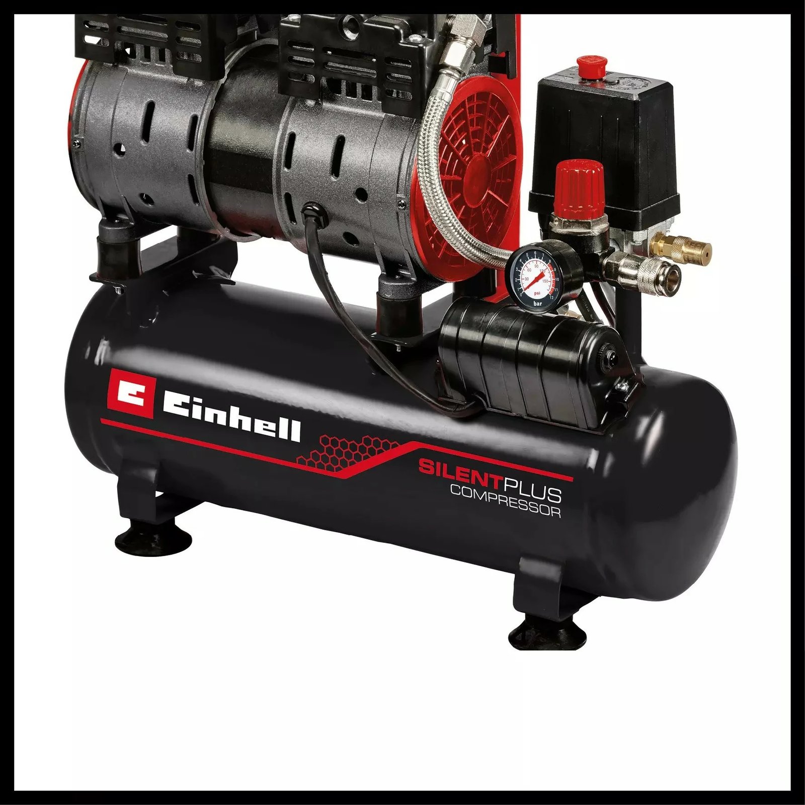 Kompresor ajri Einhell TE-AC 6 Silent, 6L, 8 bar, 550W, zi/kuqe