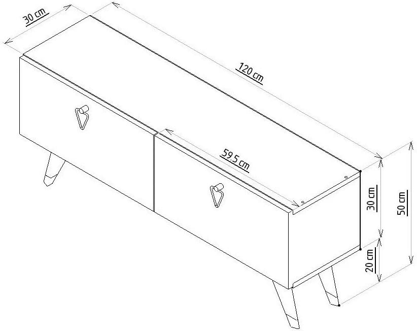 Komodë TV Hanah Home, Tarab, e bardhë