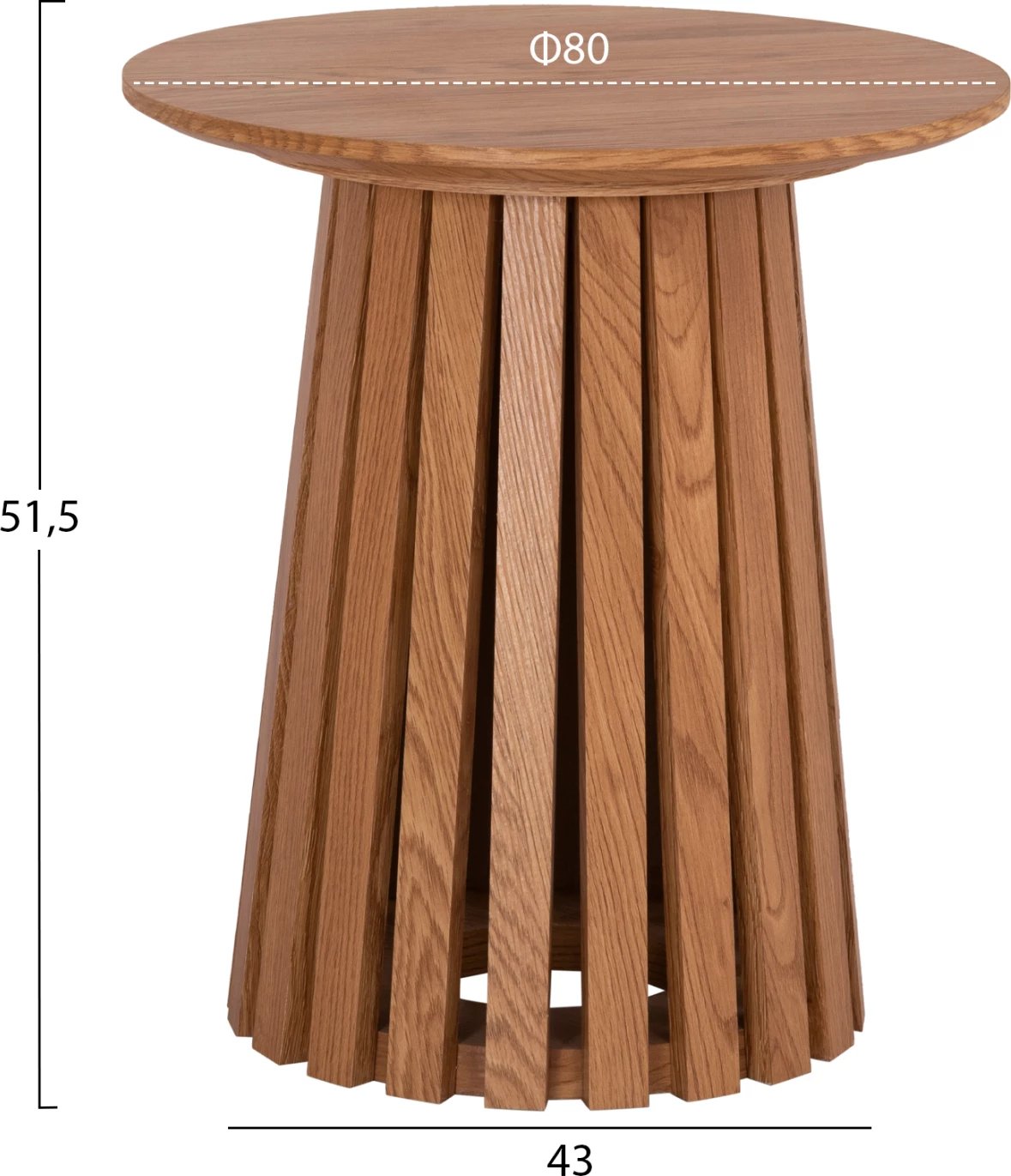 Tavolinë anësore TALBERT FH18025 MDF ngjyrë druri natyral Φ45x50,5Hcm.