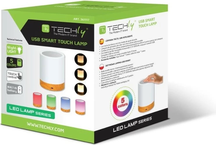 Llambë nate Techly I-LED TOUCH, LED, 12 cm, e bardhë, shumëngjyrëshe, USB Llambë nate Techly I-LED TOUCH, LED, 12 cm, e bardhë, shumëngjyrëshe, USB