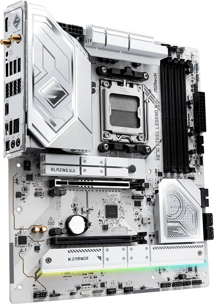 Pllakë amë ASRock X870 STEEL LEGEND WIFI, Socket AM5, ATX, 4x DDR5, Wi-Fi 7, e bardhë