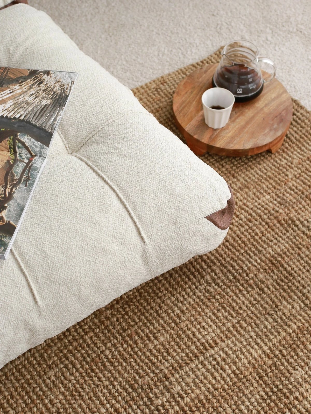 Divan-krevat 2 vende, stof Teddy, krem, Fold Teddy 2