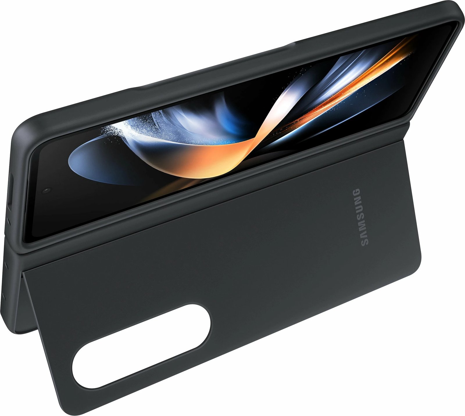 Mbështjellës për Samsung Galaxy Z Fold4 me këmbë, e zezë