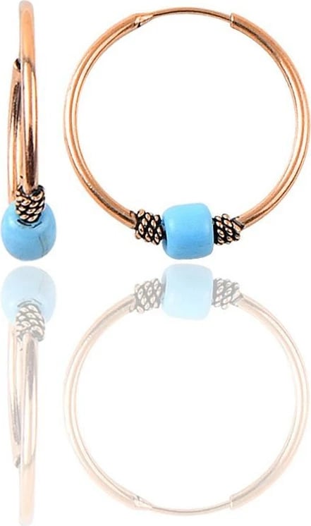 Vathë argjendi ngjyrë rozë me rruazë të kaltër, Jumeon, 11265ROS