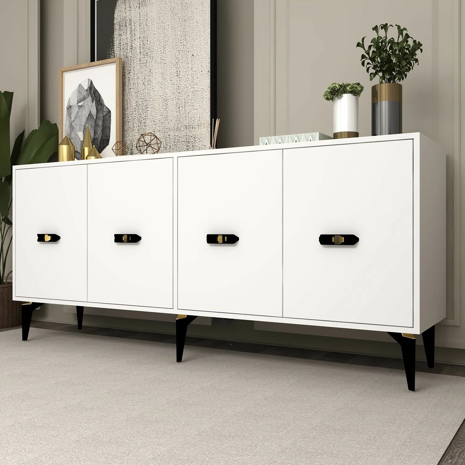 Konsolë Skye Decor, e bardhë, Fly