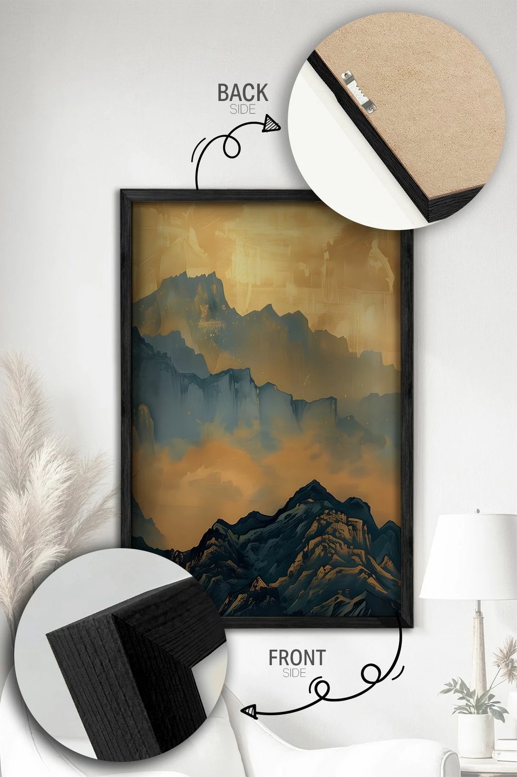 Set pikturash dekorative me kornizë (3 copë), Wallity, Ersy3Syhcrv55