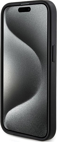 Mbështjellës Guess 4G Collection Leather Metal Logo MagSafe për iPhone 14 Pro, e zezë