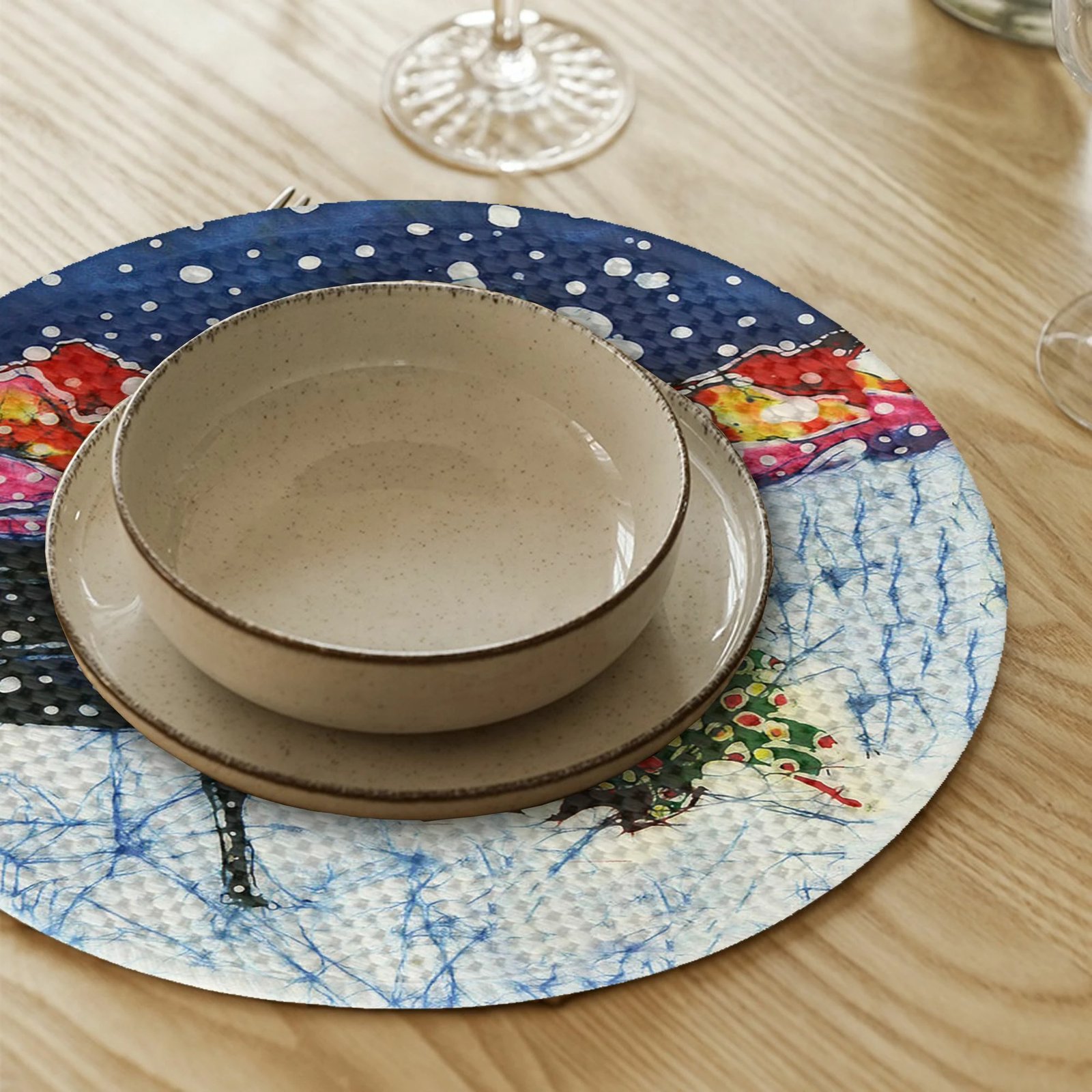 Set 4 copë mbulesa tavoline Hermia Concept, shumëngjyrëshe, 37cm