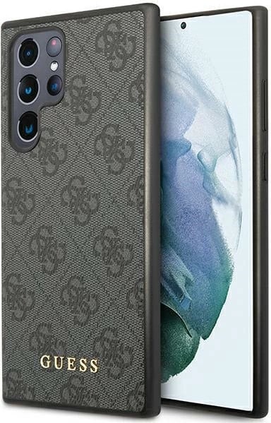 Mbështjellës Guess 4G Metal Gold Logo për Samsung Galaxy S24 Ultra, i zi
