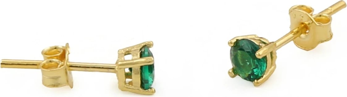 Vathë argjendi Jumeon, ngjyrë e gjelbër dhe ari, 10875YSL, 4mm