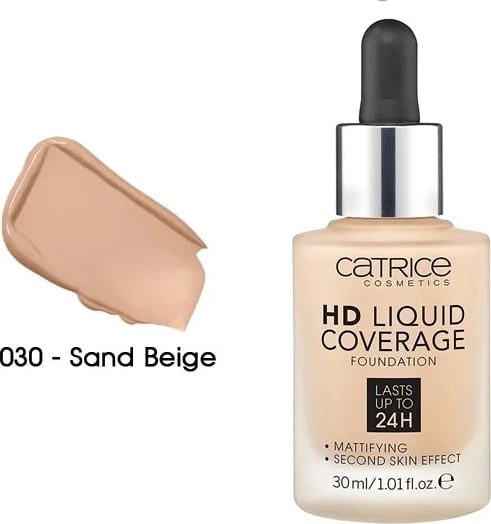 Krem pudër Catrice HD Liquid Coverage, 030 Sand Beige, 30 ml