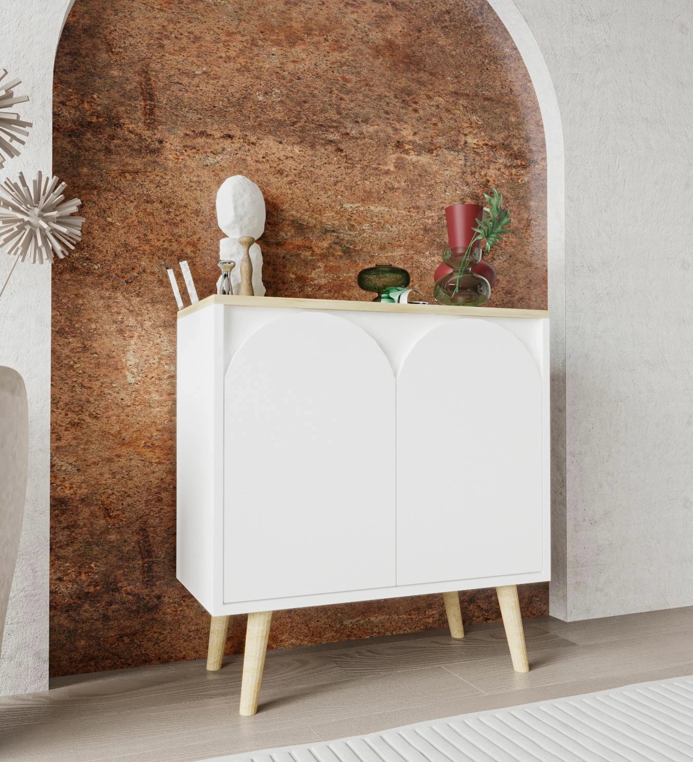 Konsol Skye Decor, Venezia 75, ngjyrë lis safir, e bardhë