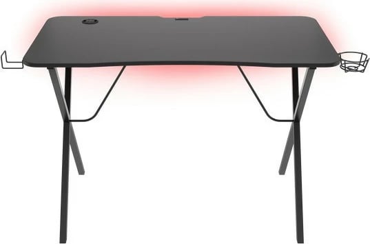 Tavolinë gaming Natec Genesis Holm 200 RGB, 113x60cm, me ndriçim RGB, e zezë