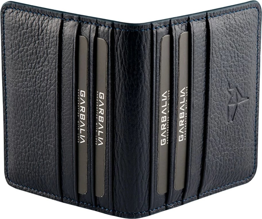 Portofol për burra, lëkurë origjinale, ngjyrë kaltër e errët, Zoozie Bags, Argenta