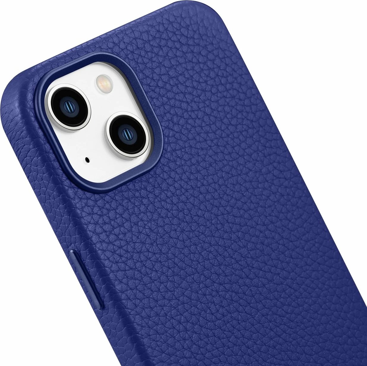 Mbështjellës iCarer Litchi Premium për iPhone 14 me MagSafe, Lëkurë, Blu e errët