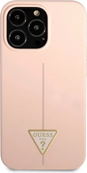 Mbështjellës Guess GUHCP13XSLTGP për iPhone 13 Pro Max 6.7", silikon, rozë