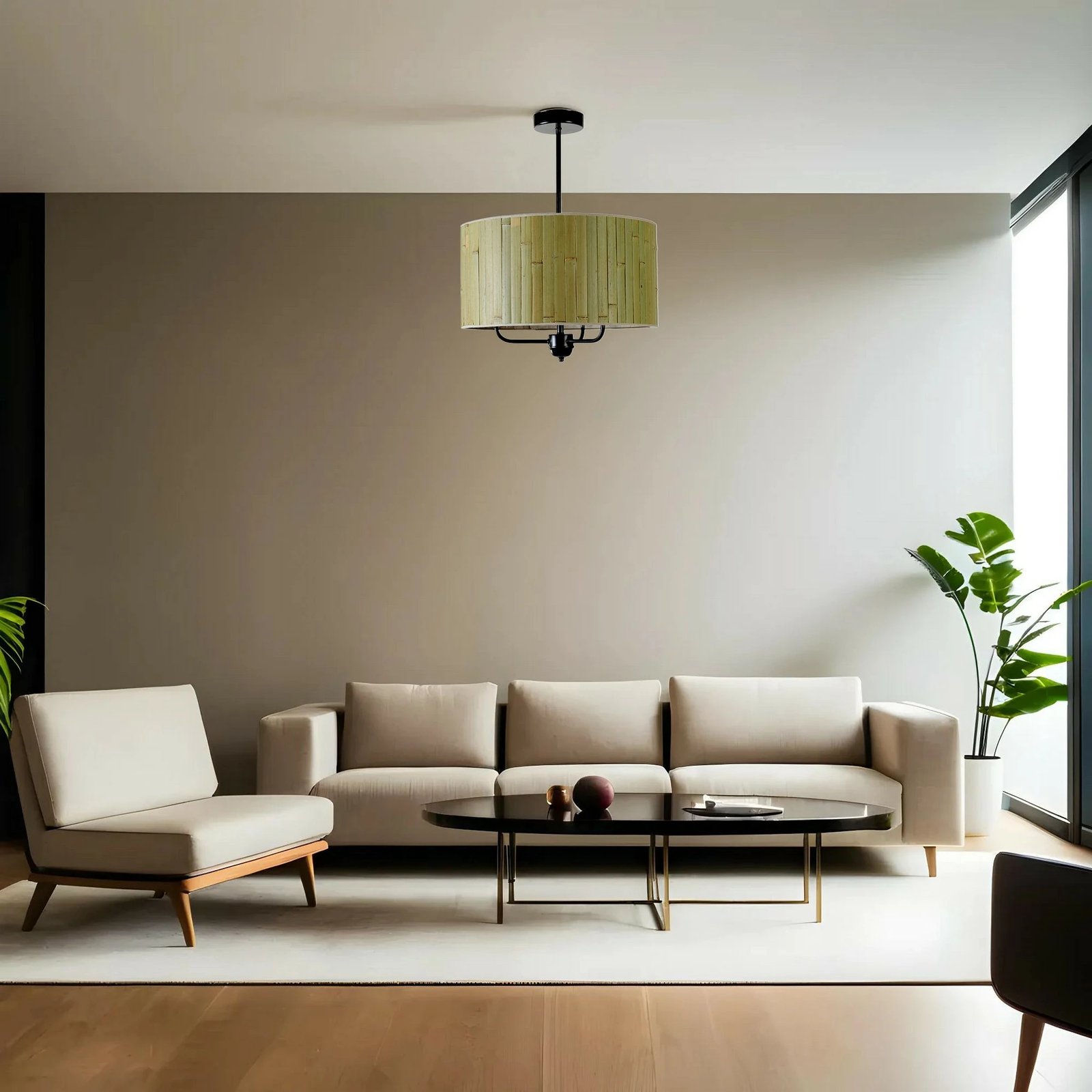 Llambë tavani Opviq, bambu, ngjyrë e gjelbër dhe e zezë, 8851-2