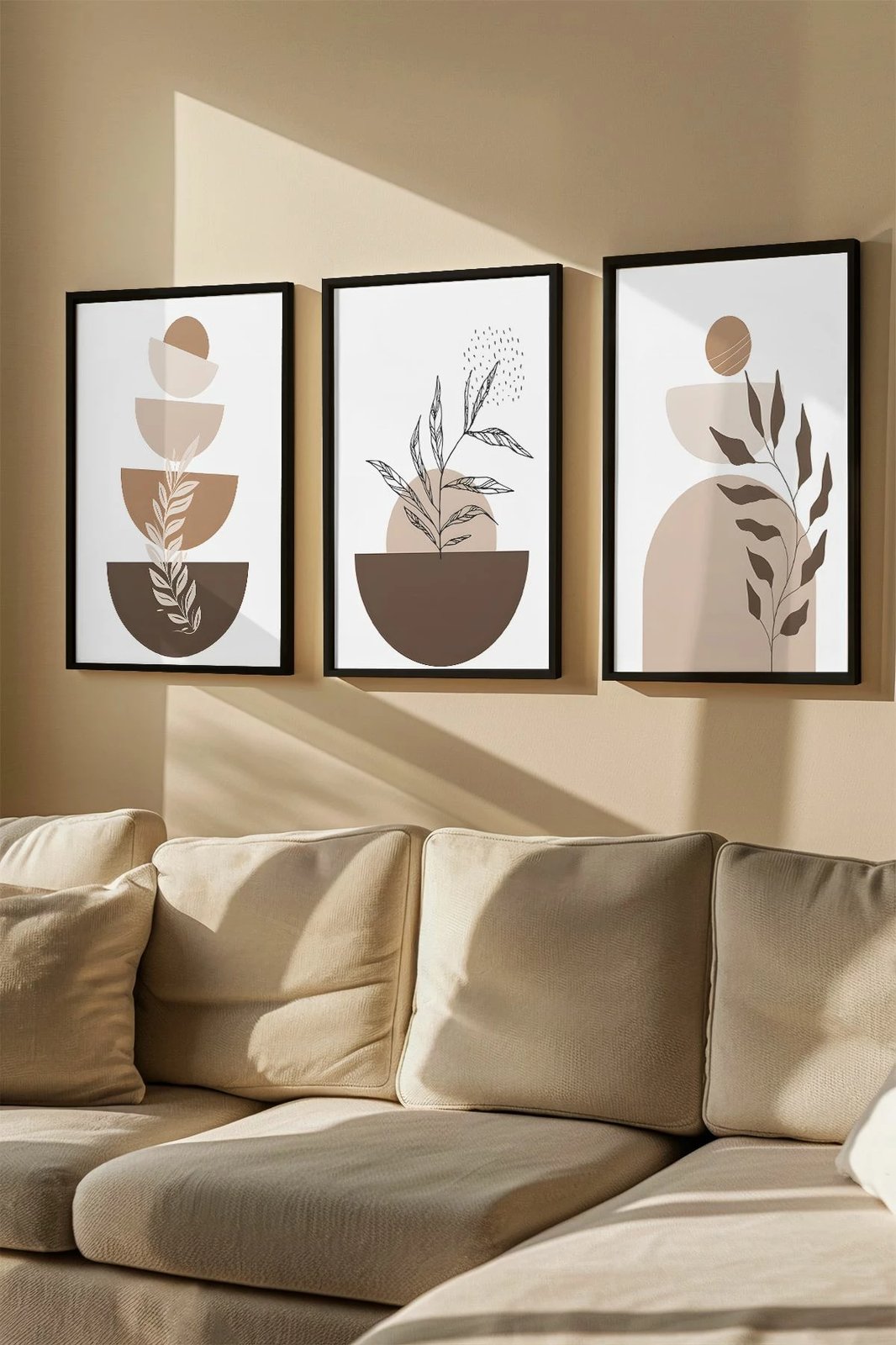 Pikturë dekorative me kornizë (3 copë), Wallity, Artvmodel4-Sıyah