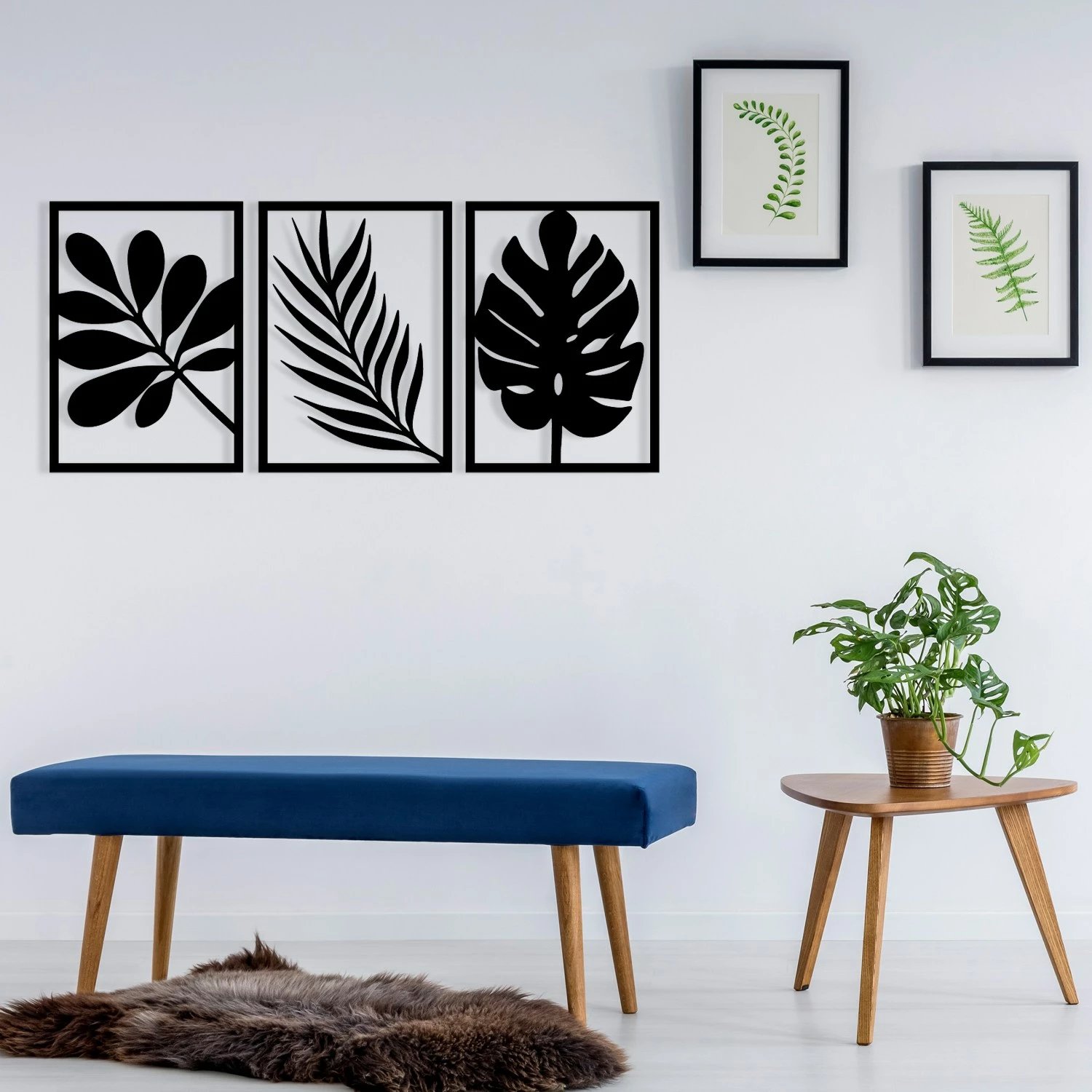 Aksesor muri dekorativ prej metali, Wallity, Cincuenta, ngjyrë e zezë, 104x46cm