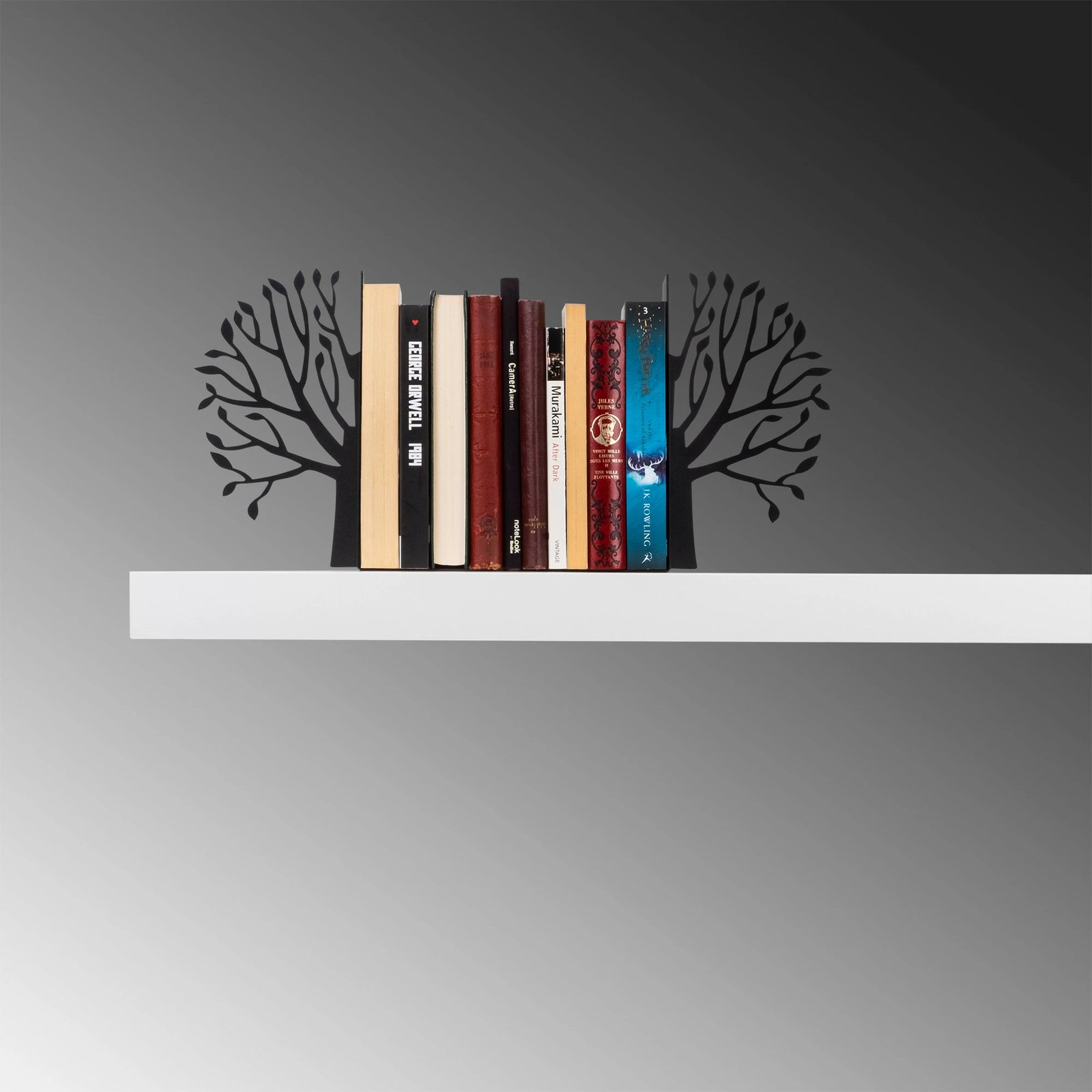 Mbajtës librash metalik Aberto Design, i zi Mbajtës librash metalik Aberto Design, i zi
