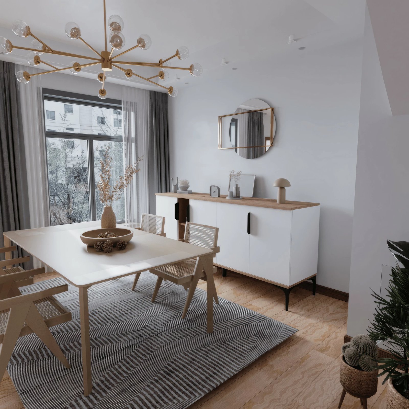 Konsol Skye Decor, ngjyrë lisi dhe e bardhë, Tarz