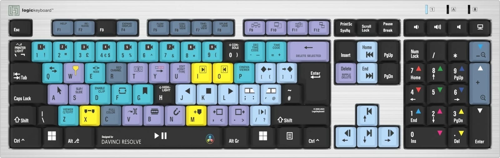 Tastierë Logickeyboard LKB-RESC-AJPU-UK, full-size, USB, QWERTY, silver