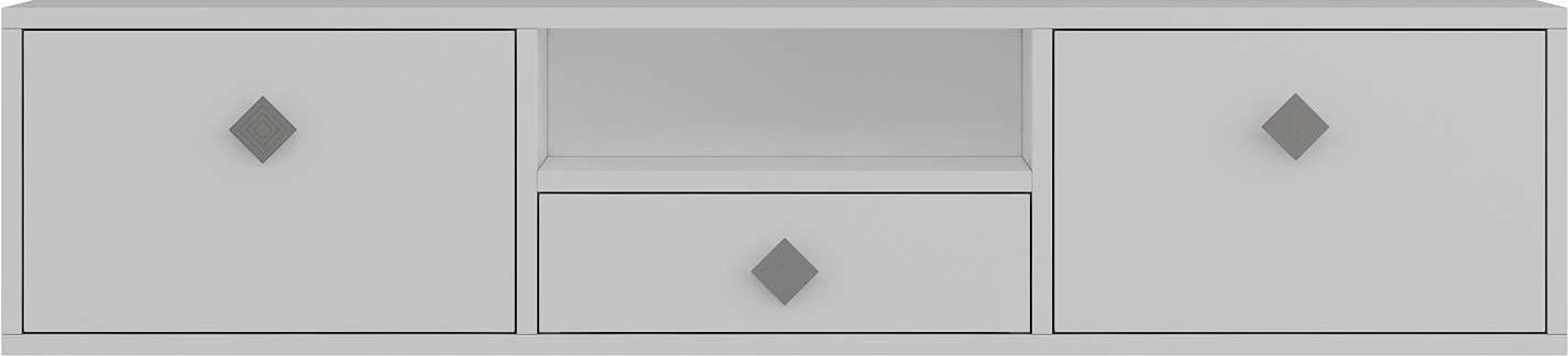 Komodë TV Skye Decor, e bardhë, argjend, 1305-DROP-1