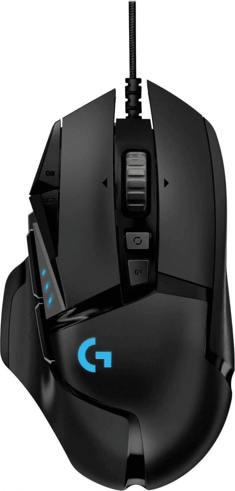 Maus gaming, Logitech G502 HERO 910-005471, me kabllo USB, butona të shumtë programueshëm, ndriçim RGB, i zi