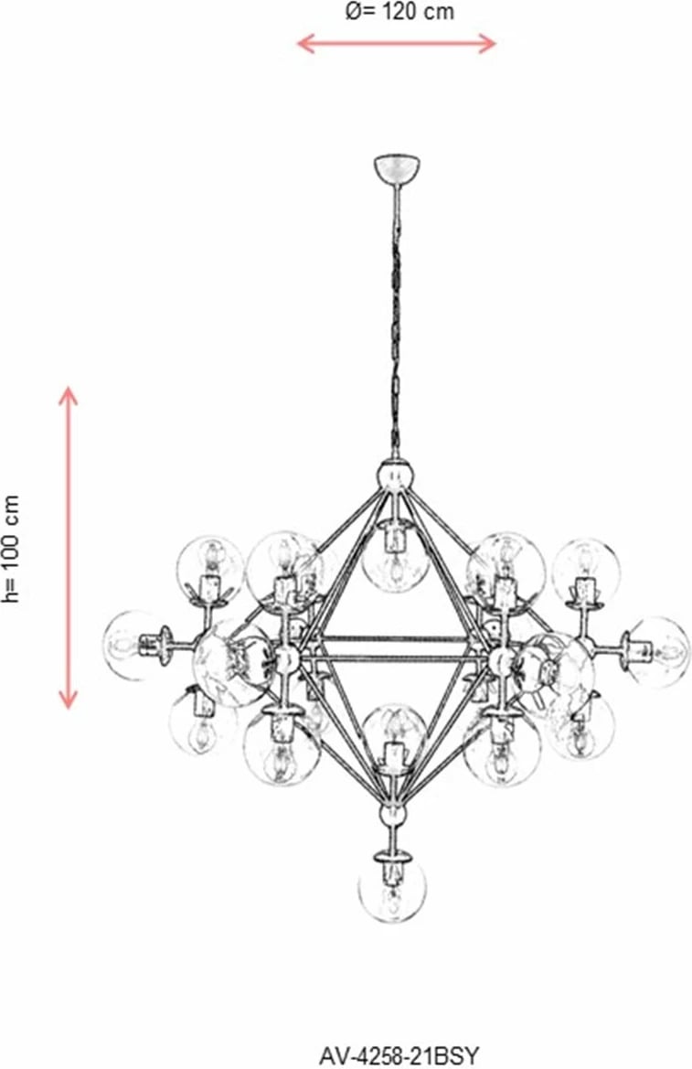Llambë varëse moderne Opviq, AV-4258-21BSY, ngjyrë e zezë dhe antike