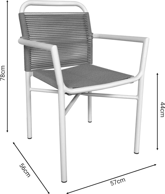 Tavolinë me karrige Kliton - Clutch set prej 5 copash alumini ngjyrë e bardhë 150x80x74cm