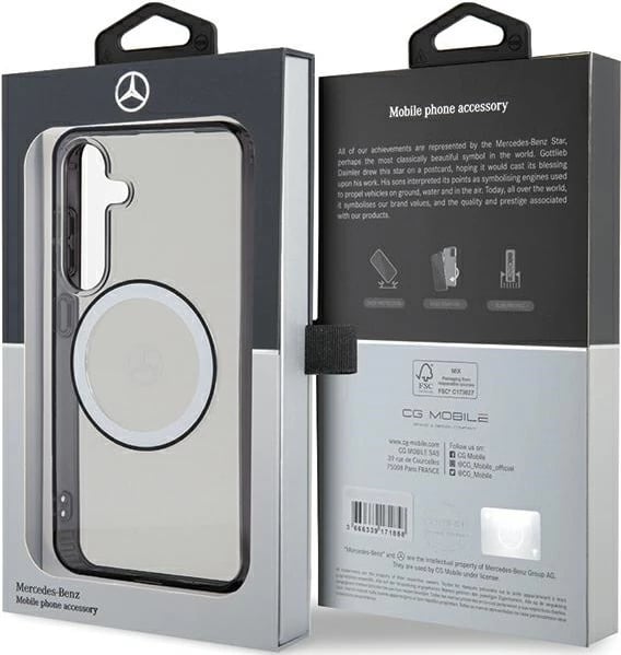 Mbështjellës Mercedes Printed Logo MagSafe për Samsung Galaxy S24, Transparent