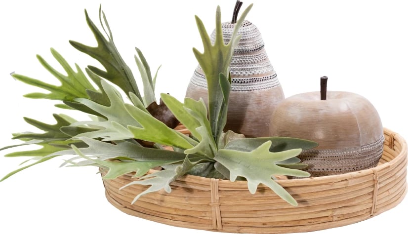 Dardhë dekorative ULMUS, polirezine, natyrale-e bardhë, 17x16x23cm