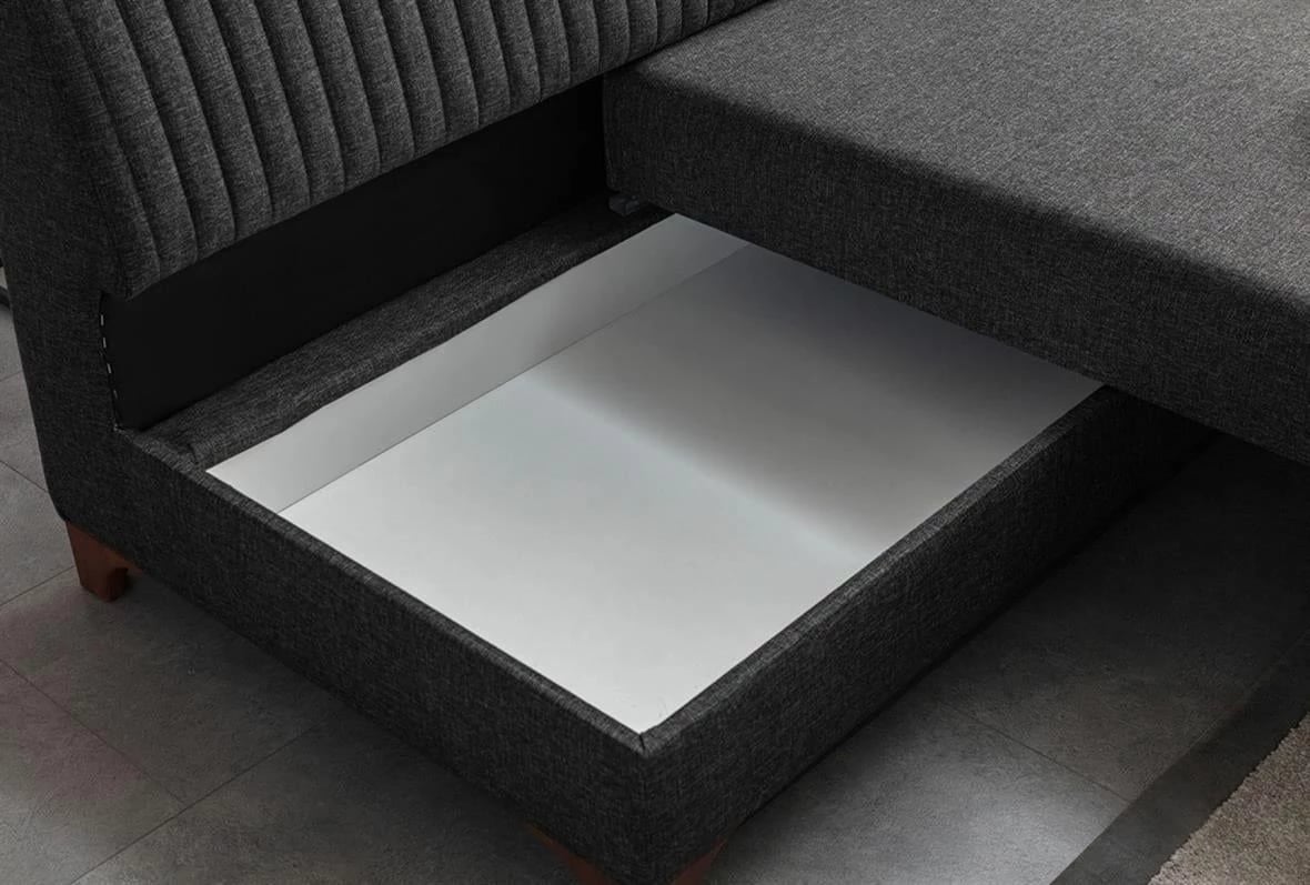 Kënd-sofë shtrat Atelier del Sofa, West majtas, ngjyrë antracit