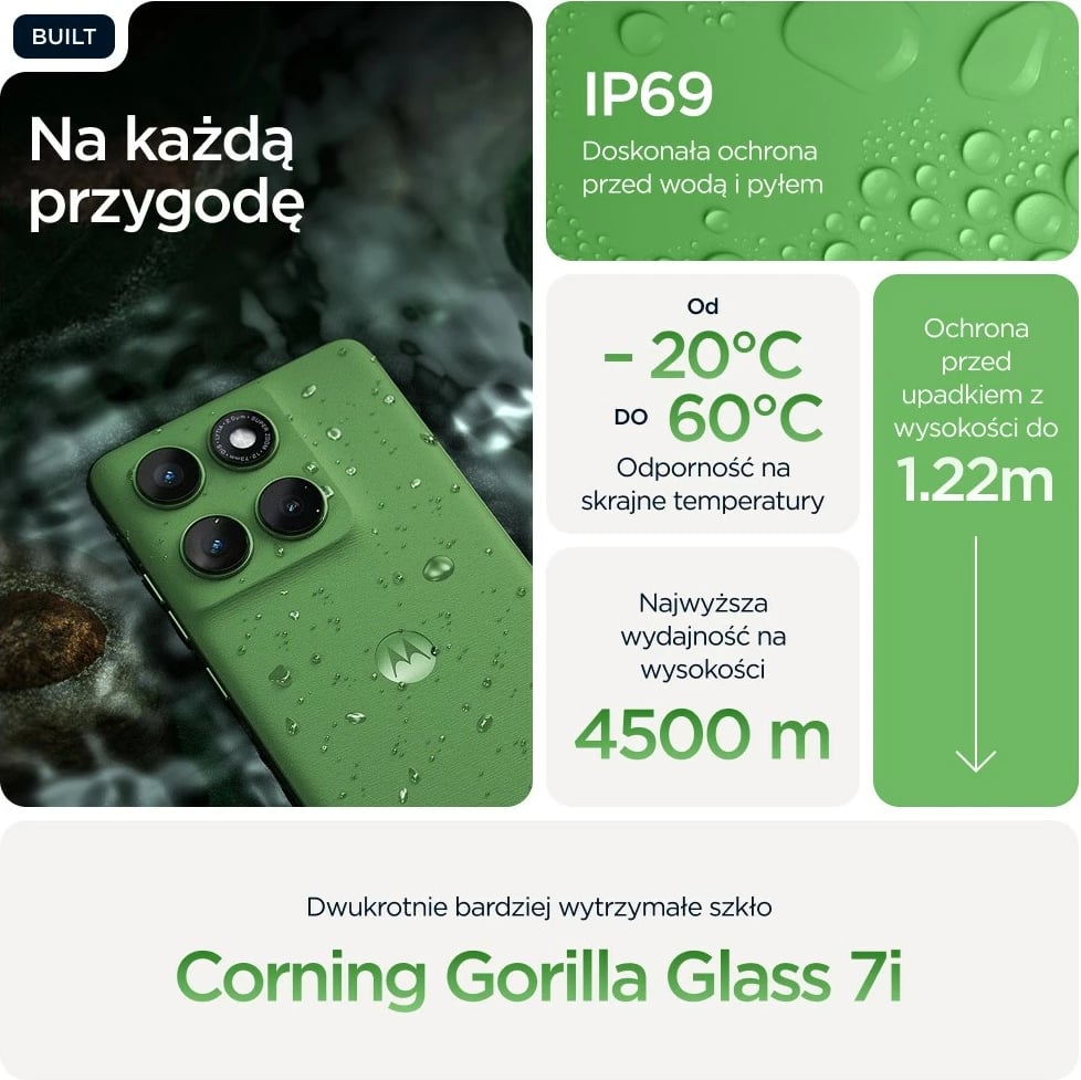 Celular Motorola edge 60, 6.67", 12 GB RAM, 256 GB, 5G, Gjelbër