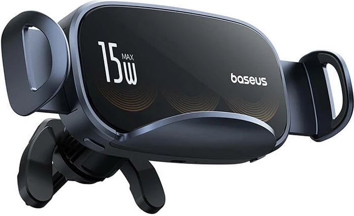 Mbajtës veture me karikues induktiv Baseus LightChaser, 15W, i zi