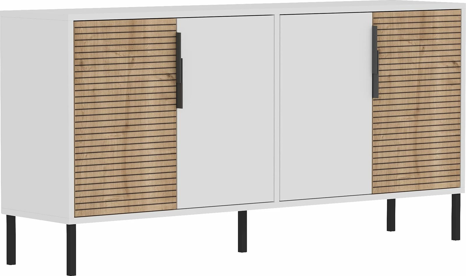 Konsol Skye Decor, ngjyrë e bardhë, lisi sapphire