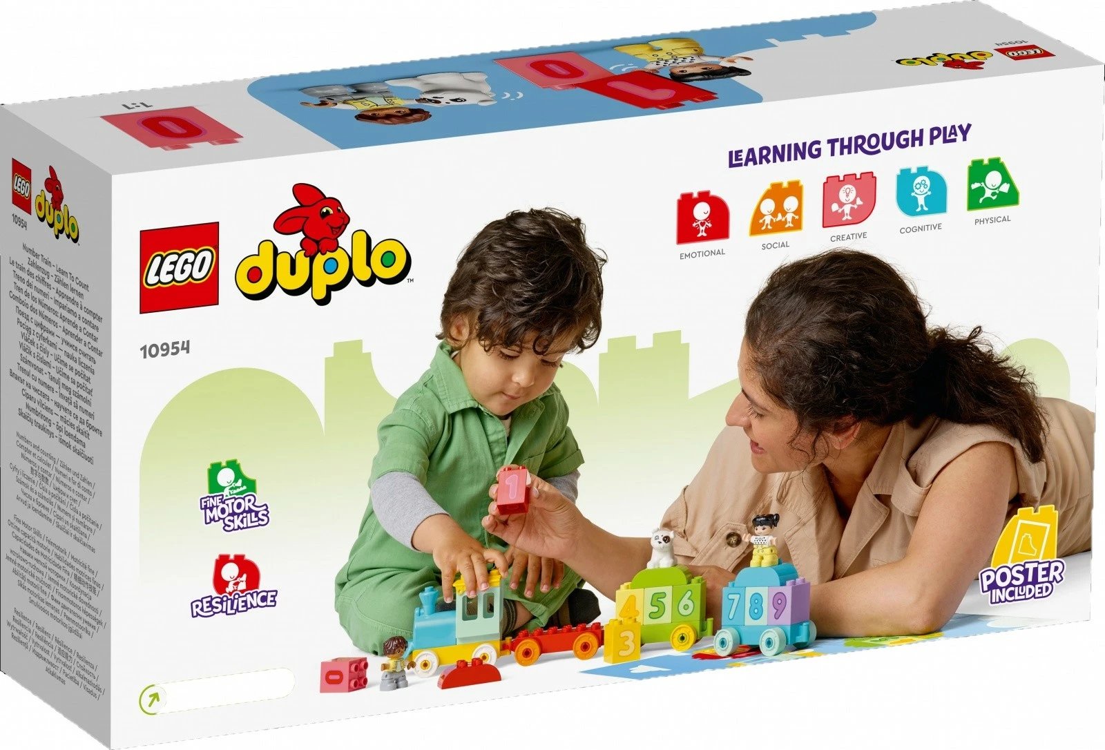 Set lodrash LEGO DUPLO 10954 Treni me numra, shumëngjyrësh, për fëmijë të vegjël